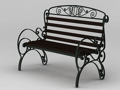 铁艺公园长椅模型3d模型