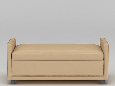 杏色沙发榻模型3d模型