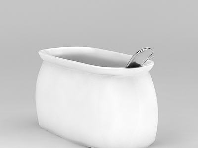 3d白色陶瓷罐免费模型
