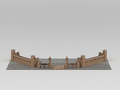 羌族建筑大门模型3d模型