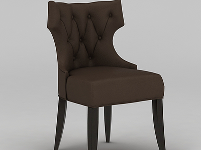 3d美式咖啡色餐椅免费模型