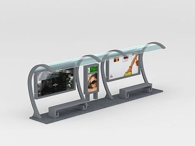 3d公交站台模型