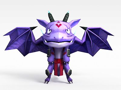 紫色蝙蝠怪模型3d模型