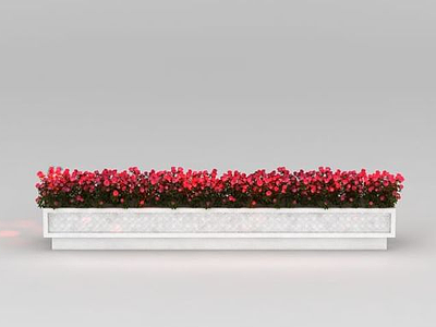 长方形花坛3d模型