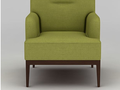 草绿色简约单人沙发3d模型
