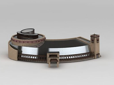 藏式文化中心3d模型