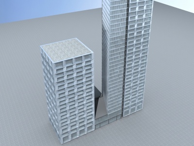 现代高层办公楼模型3d模型