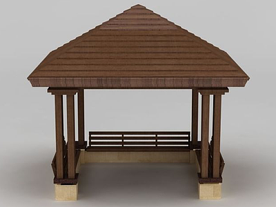 3d公园木亭子模型