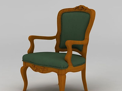 美式风格实木椅子3d模型