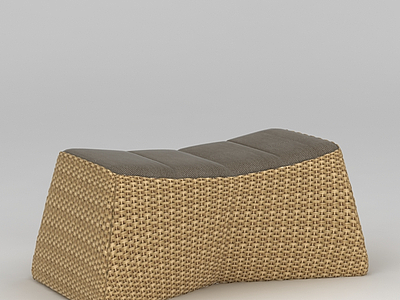 藤编沙发凳模型3d模型