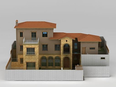 现代独栋别墅3d模型