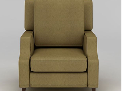 简约布艺单人沙发模型3d模型