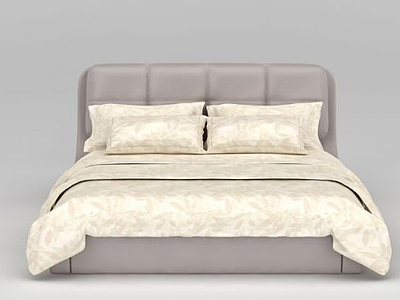 现代舒适双人床3d模型