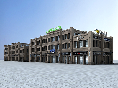 沿街商业楼模型3d模型