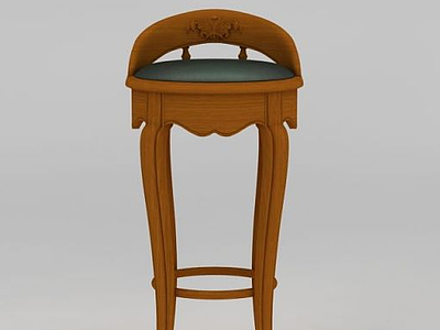 木质吧台椅模型