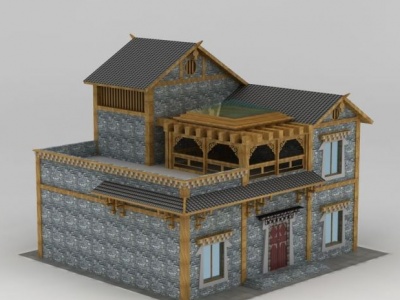 藏式民居建筑模型3d模型