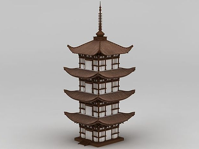 3d中式木塔模型