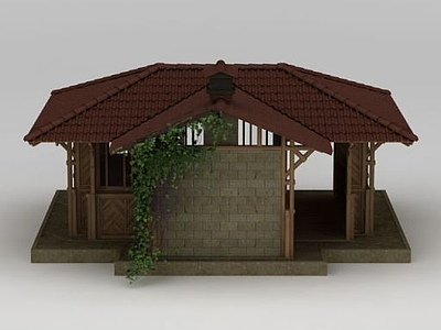 3d单层木屋模型