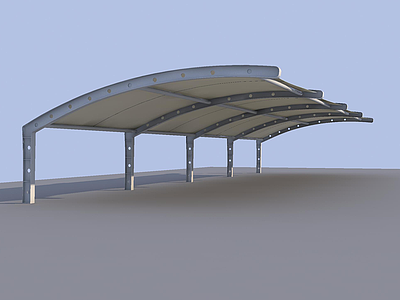 膜结构车棚模型3d模型