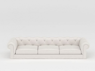 象牙白软包沙发3d模型
