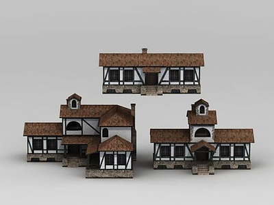 3d特色别墅小屋模型