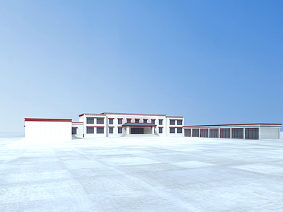 藏式村委会建筑模型3d模型