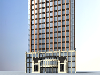3d现代高层酒店模型