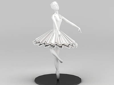 芭蕾女孩陶瓷摆件模型3d模型