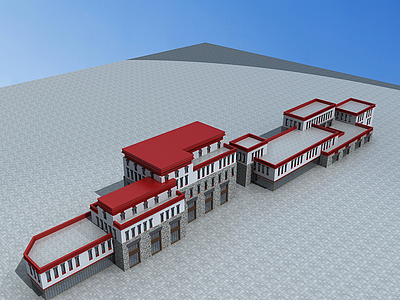 藏式商业建筑3d模型