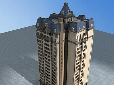 欧式高层住宅3d模型