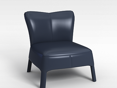 3d藏蓝色真皮沙发椅模型