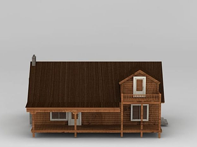 3d木制小屋模型