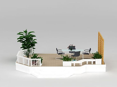 私家庭院花园模型3d模型