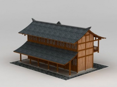 3d仿古日式建筑模型