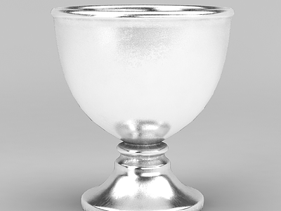 3d现代纯银酒杯模型