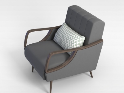 3d北欧灰色休闲单人沙发模型