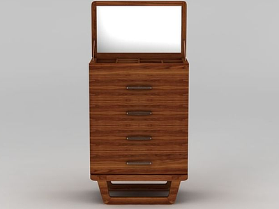 现代实木四斗柜模型3d模型