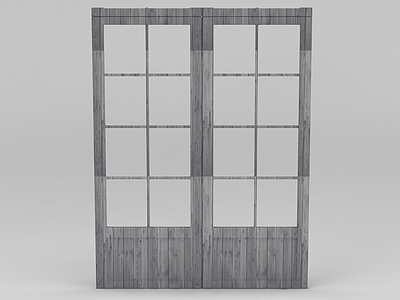 3d中式实木门窗模型