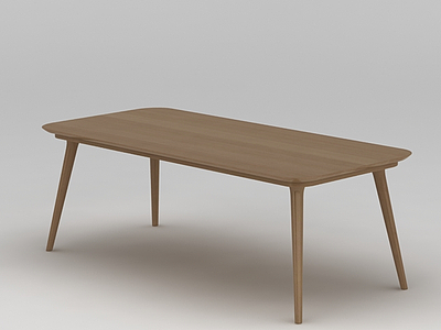 北欧实木长桌子模型3d模型