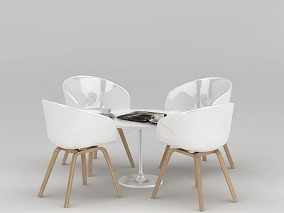 下午茶餐桌椅3d模型