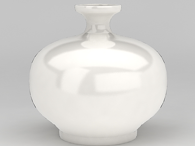 3d白色陶瓷大肚瓶免费模型
