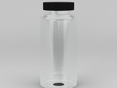现代透明玻璃瓶模型3d模型