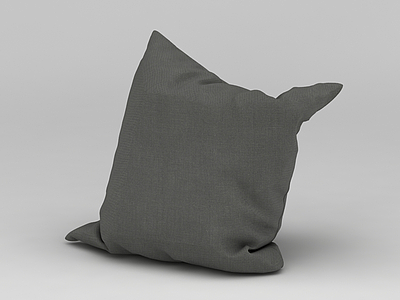 灰色布艺沙发靠枕模型3d模型