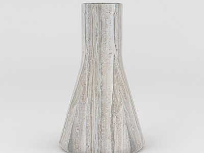 3d创意陶瓷石纹高筒花瓶模型