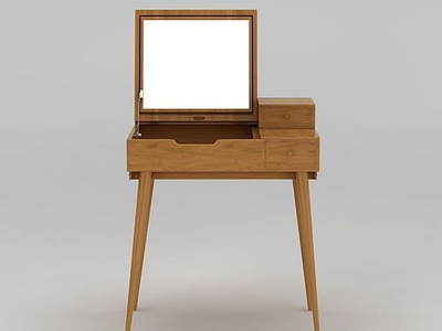 书桌梳妆台两用3d模型