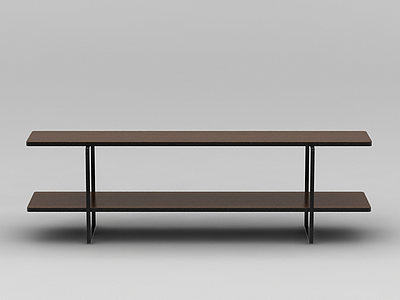 现代实木长桌子模型3d模型
