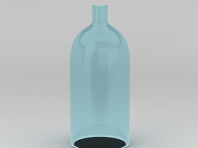 3d蓝色玻璃瓶免费模型