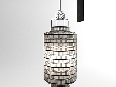 3d新中式灯笼壁灯模型