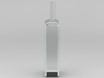 透明玻璃酒瓶模型3d模型