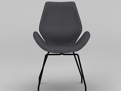 现代黑色简约靠背椅模型3d模型